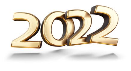 2022 golden metallic symbol modern design 3d-illustration