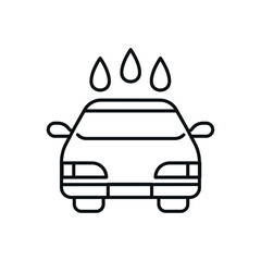 Vehicle cleaning linear icon. Car wash. Thin line customizable illustration. Contour symbol. Vector isolated outline drawing. Editable stroke
