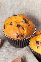 wheat cake with chocolate filling, delicious baking food