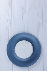 plate of sweet farm cottage cheese on table
