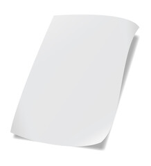 A4 paper with shadow on white background