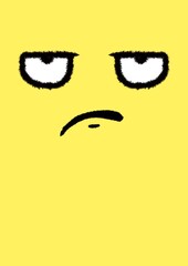 illustration of rolled eyes isolated on yellow
