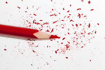 drawing drawn in red pencil on ordinary paper