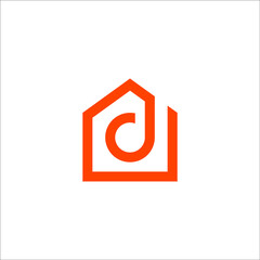 D home logo design vector sign