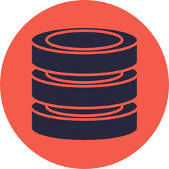 Server Icon, Database Icon, Vector Illustration.