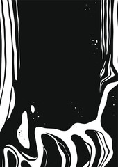 Fototapeta premium Abstract Vector Backgroung Jupiter Surface. Hand Drawn Marbel Pattern. Fashion Illustration Black and White Liquid Paint Ink