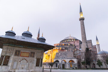 Obraz premium Turkey. Istanbul. Sights of Istanbul. Hagia Sophia Mosque on Hagia Sophia Square.