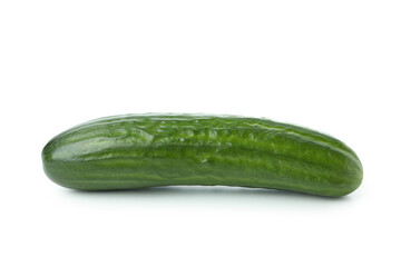 Fresh ripe cucumber isolated on white background