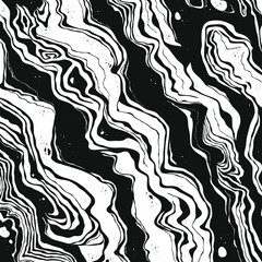 Abstract Vector Backgroung Jupiter Surface. Hand Drawn Marbel Pattern. Fashion Illustration Black and White Liquid Paint Ink