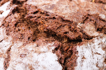  texture of a loaf of round rye bread
