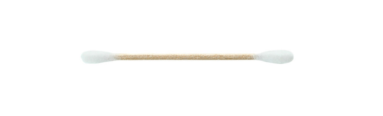 Wooden cotton swab isolated on white background