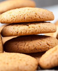 the porous structure of real round cookies