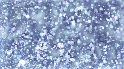 Holiday background with glowing silver circles and shiny particles