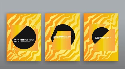 Yellow creative futuristic abstract vector background, dynamic modern yellow page temples set,