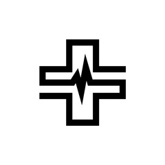 Vector Logo Plus Sign Heartbeat