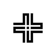 Vector Logo Plus Sign Linework Dot