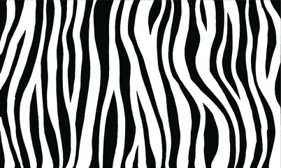 Fototapeta na wymiar Zebra print, animal skin, tiger stripes, abstract pattern, line background, fabric. Vintage, retro 80s, 90s. Amazing hand drawn vector illustration. Poster, banner. Black and white artwork, monochrome