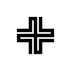 Vector Logo Plus Sign Linework