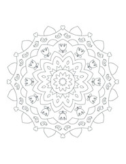 Mandala coloring book page. Antistress coloring book page.