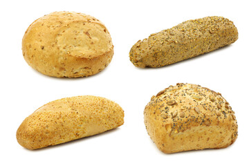 Fototapeta na wymiar luxury bread rolls on a white background