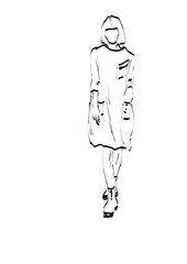 young model in style dress