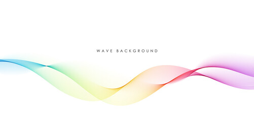 Vector abstract colorful flowing wave lines isolated on white background. Design element for technology, science, music or modern concept.