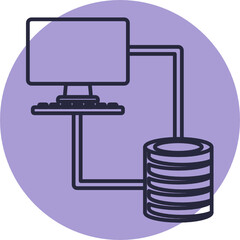 Server Icon. Database Icon. Vector Illustration