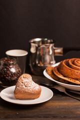 cookies on a plate sweets dessert breakfast wooden table