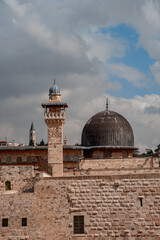Fototapeta na wymiar Muslim mosque on the temple mount in Jerusalem, Israel. Muslim shrine (590)