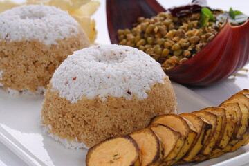 Fototapeta na wymiar Wheat puttu _healthy kerala breakfast