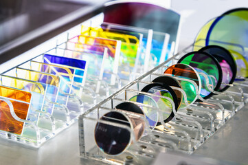 various lenses and glasses made of quartz glass for instrument optics
