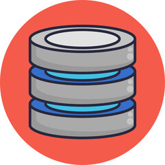 Server Icon. Database Icon. Vector Illustration