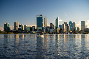 Fototapeta na wymiar Perth city skyline sunrise 