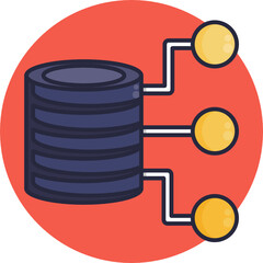 Server Icon. Database Icon. Vector Illustration