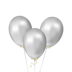 Decoration silver balloons bunch vector illustration	
