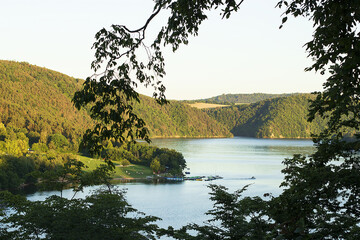 water area between hills in nature 