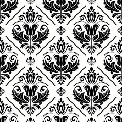 Classic seamless pattern. Damask orient ornament. Classic vintage background. Orient black and white ornament for fabric, wallpaper and packaging