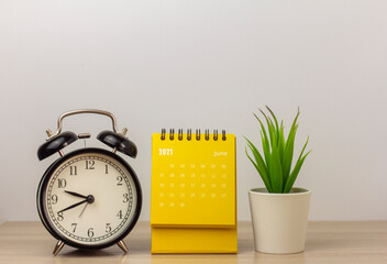 Flip calendar for June 2021. Desktop calendar for planning, scheduling, assigning, organizing, managing each date
