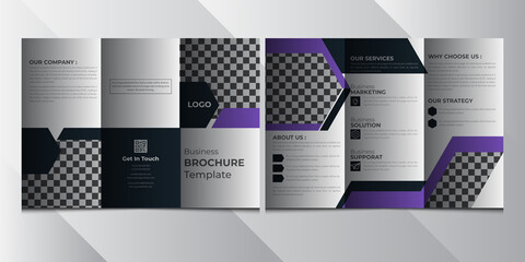 Corporate tri-fold brochure template design Premium Vector.
