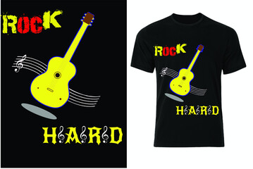 illustration of a guitar t shirt design