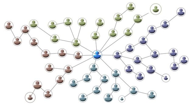 Big Social Network Concept With Colourful Person Icon Animation On White Background