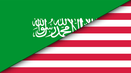 Liberia Flag and Saudi Arabia Flat Flag - Double Flag 