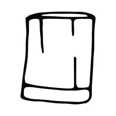 Hand drawn  doodle glass.Vector doodle illustration.