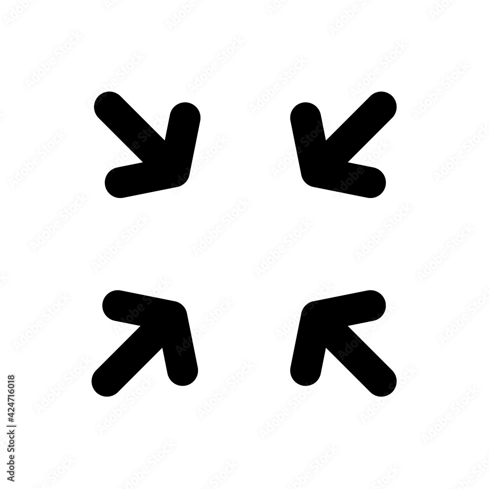 Aufkleber minimize arrow icon. suitable for applications user interfaces, website development, and various pur