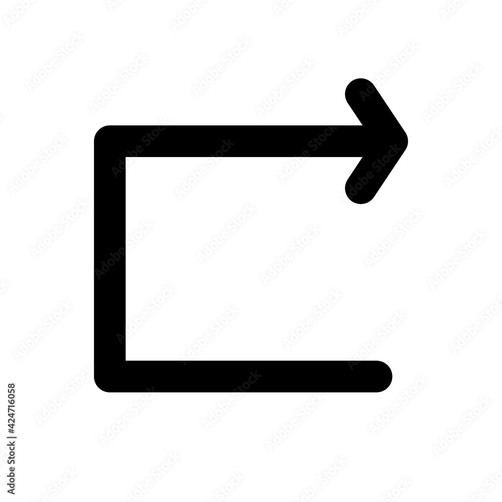 Aufkleber turn right arrow icon. suitable for applications user interfaces, website development, and various p