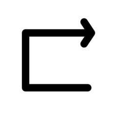 Turn right arrow icon. Suitable for applications user interfaces, website development,  and various purposes.
