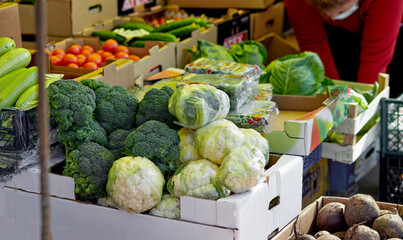 Selection of vegetables at the farmers' market.