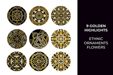 Social media hand drawn floral stories highlights. vector illustration icon