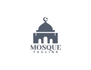 Illustration of a mosque. modern Islamic logo. good for any business, organization or foundation with a Islamic theme.