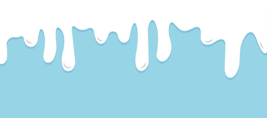 White dripping paint flowing down vector background. White milk liquid drips. Vector illustration.